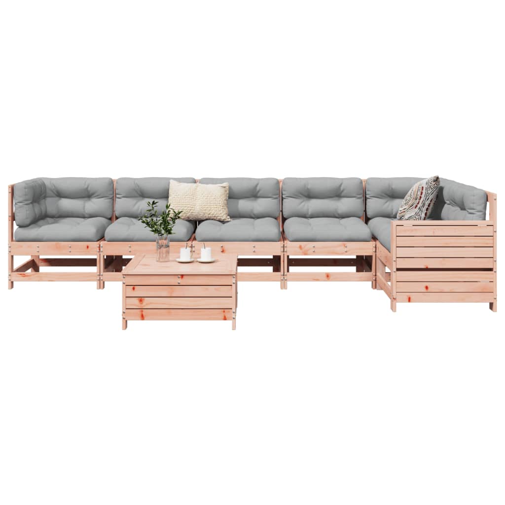 Set Divani da Giardino 7 pz in Legno Massello Abete Douglas