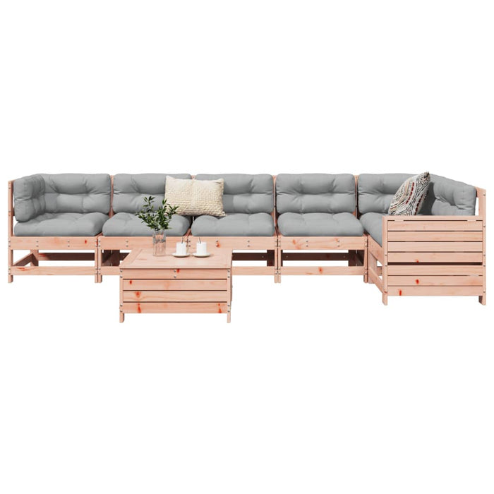Set Divani da Giardino 7 pz in Legno Massello Abete Douglas