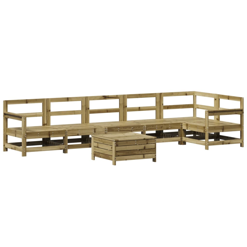 Set Divani da Giardino 7 pz in Legno Impregnato di Pino 3250899
