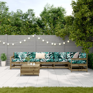 Set Divani da Giardino 7 pz in Legno Impregnato di Pino 3250899
