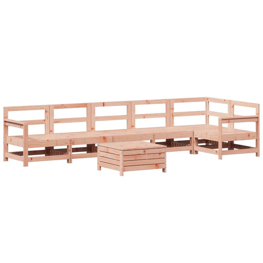 Set Divani da Giardino 7 pz in Legno Massello Abete Douglas