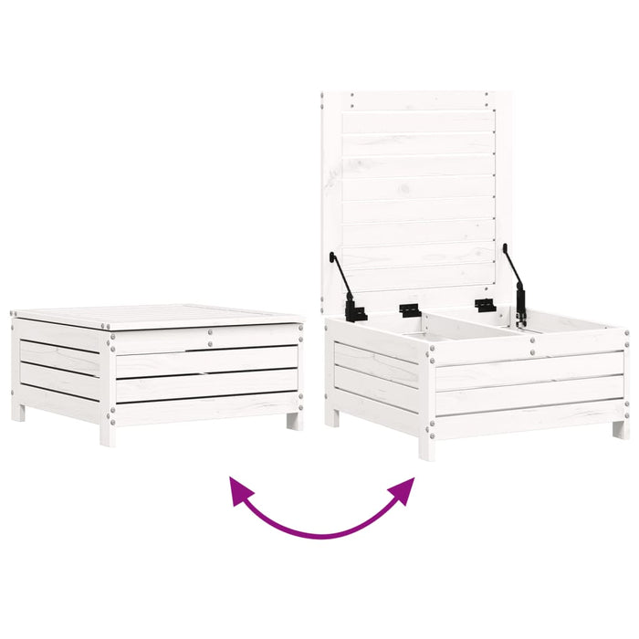 Set Divani da Giardino 7 pz Bianco in Legno Massello di Pino 3250917