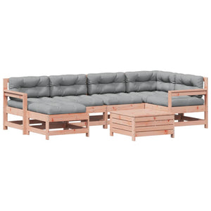 Set Divani Giardino 7 pz con Cuscini Legno Massello di Douglas
