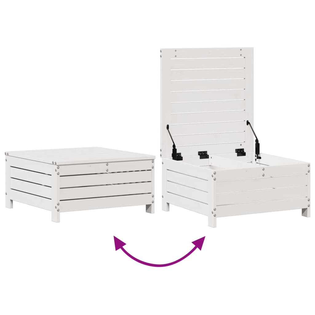 vidaXL Set Salotto Giardino 7pz con Cuscini Bianco Legno Massello Pino
