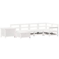 Set Divani da Giardino 7 pz Bianco in Legno Massello di Pino 3250977