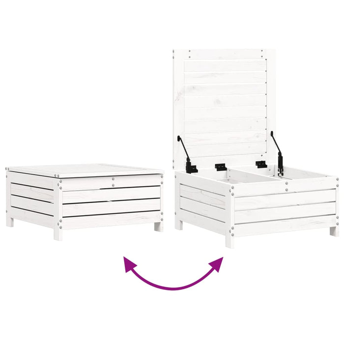 Set Divani da Giardino 7 pz Bianco in Legno Massello di Pino 3250977