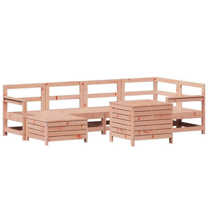 Set Divani da Giardino 7 pz in Legno Massello Abete Douglas