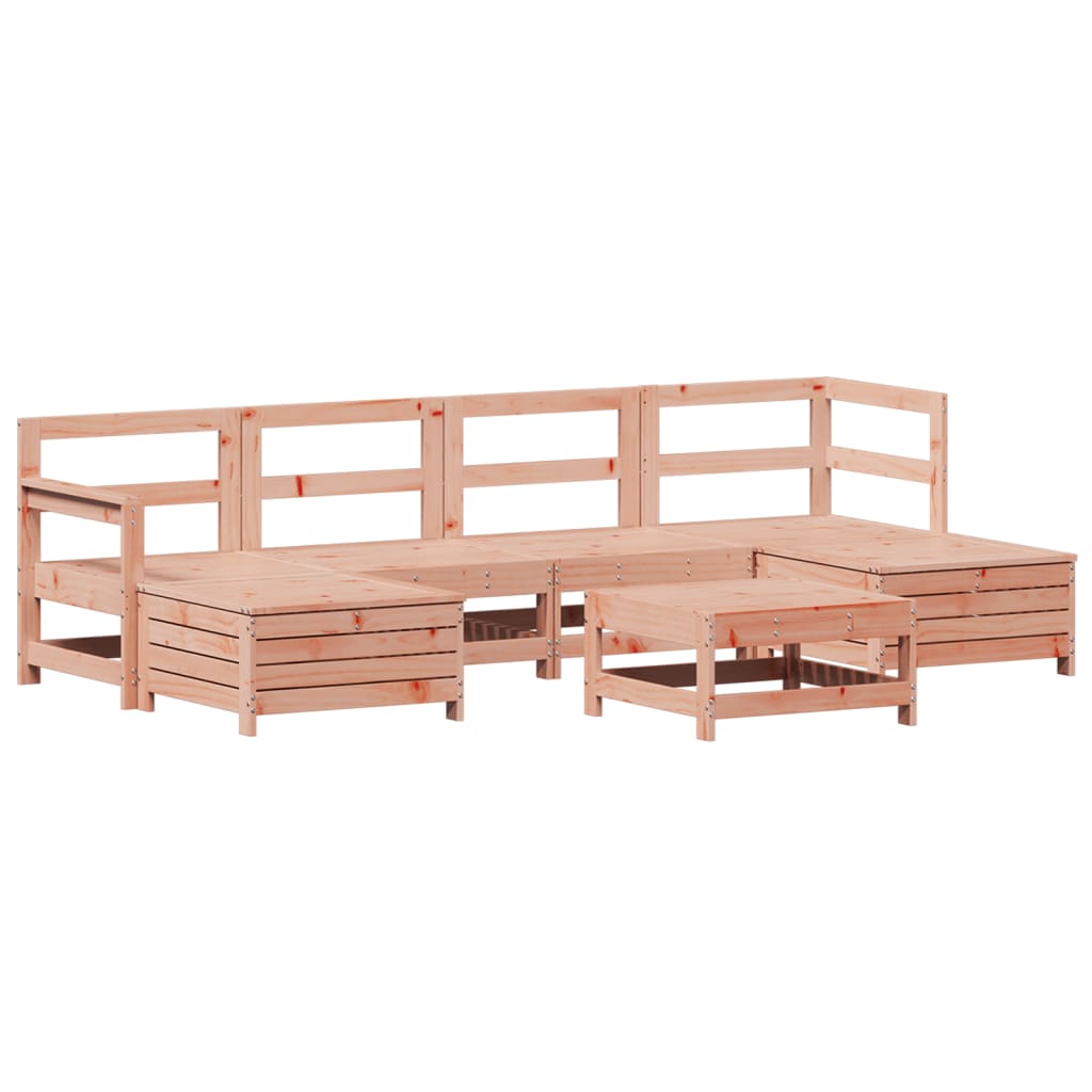 Set Divani da Giardino 7 pz in Legno Massello Abete Douglas