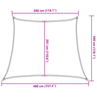 Vela Parasole 160 g/m² Trapezio Grigio Chiaro 3/4x3 m in HDPE 4002016