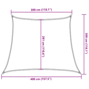 Vela Parasole 160 g/m² Trapezio Grigio Chiaro 3/4x3 m in HDPE