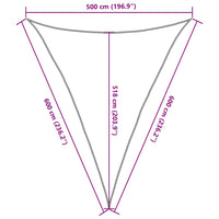 Vela Parasole 160 g/m² Triangolare Sabbia 5x6x6 m in HDPE