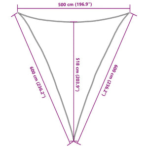 Vela Parasole 160 g/m² Triangolare Sabbia 5x6x6 m in HDPE