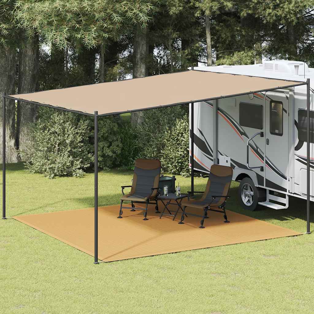 vidaXL Tappeto da Tenda Sabbia 400x400 cm HDPE