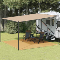 vidaXL Tappeto da Tenda Sabbia 400x400 cm HDPE