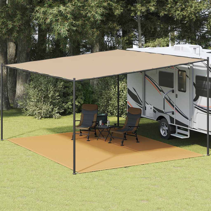 vidaXL Tappeto da Tenda Sabbia 400x500 cm HDPE