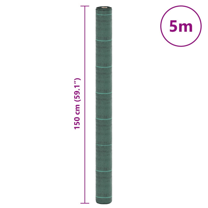 vidaXL Membrana Antierbacce Verde 1,5x5 m in PP