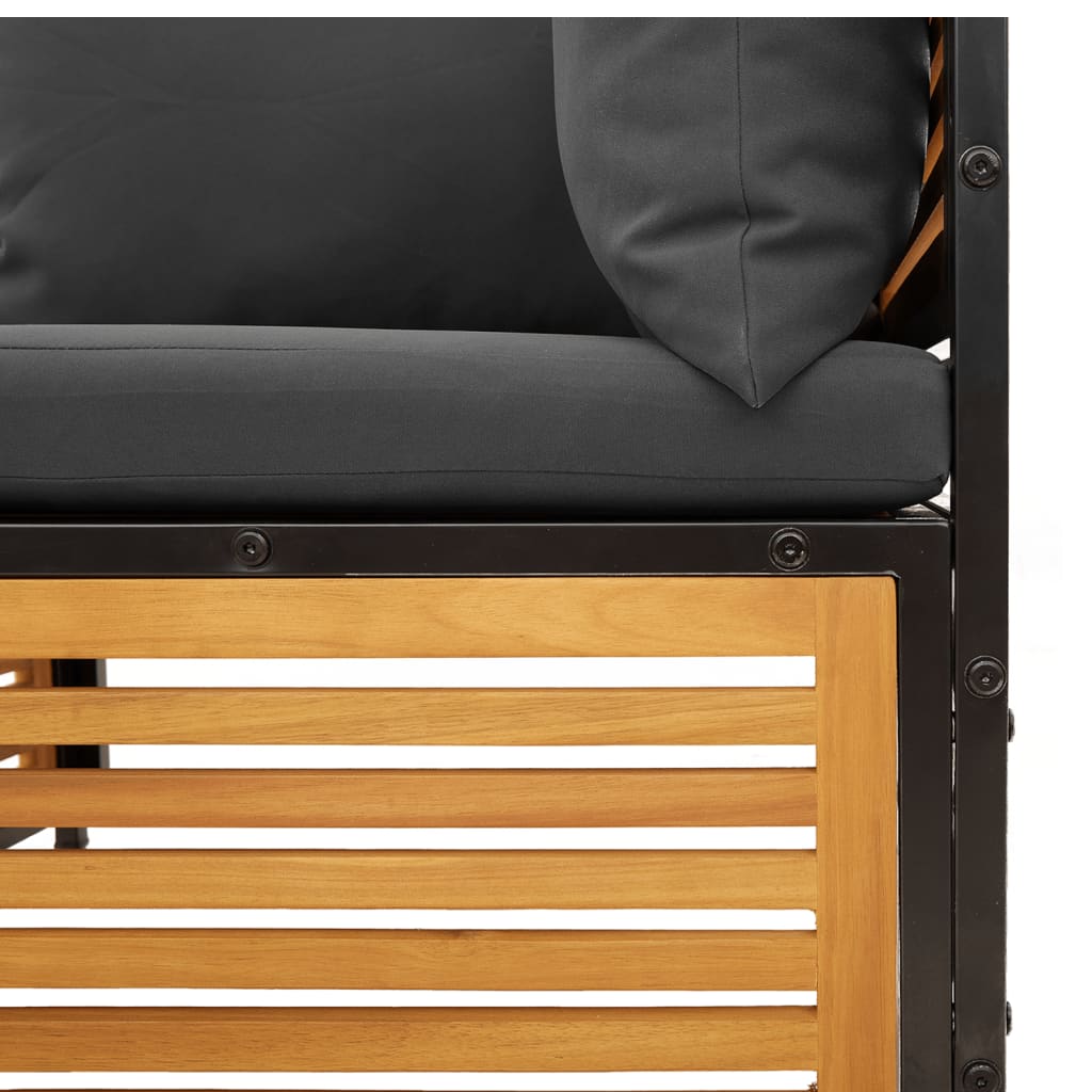 vidaXL Set Divano da Giardino 5 pz con Cuscini Legno Massello Acacia