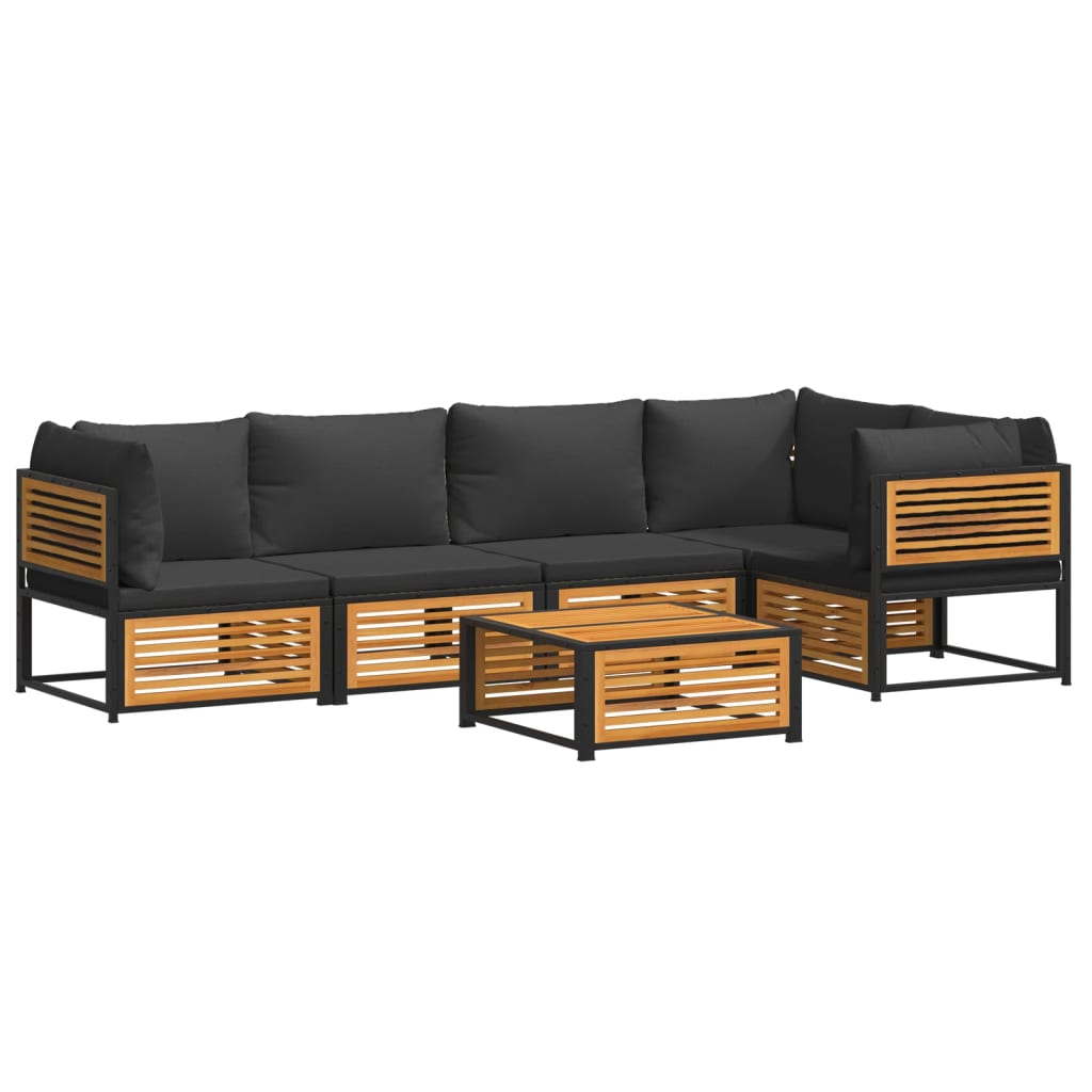 vidaXL Set Divano da Giardino 6 pz con Cuscini in Massello di Acacia
