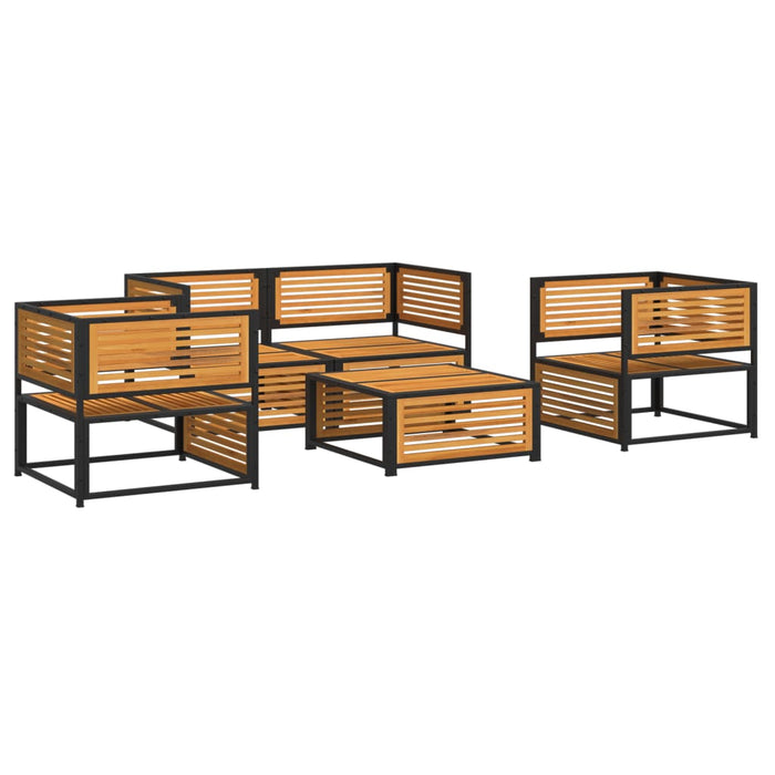 vidaXL Set Divano da Giardino 5 pz con Cuscini Legno Massello Acacia