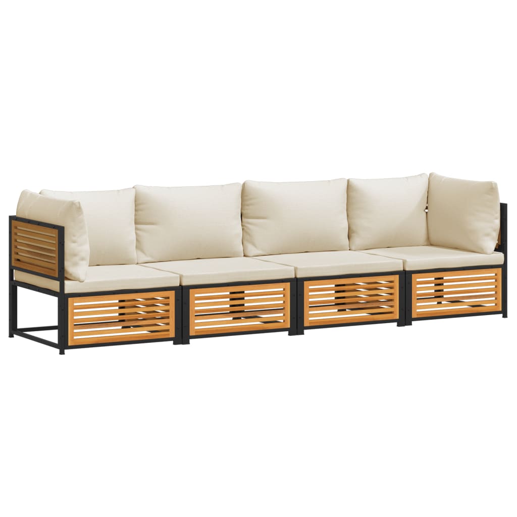 Set Divani da Giardino 4pz con Cuscini Legno Massello di Acacia 3214918