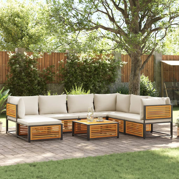 vidaXL Set Divano da Giardino 8pz con Cuscini Legno Massello di Acacia