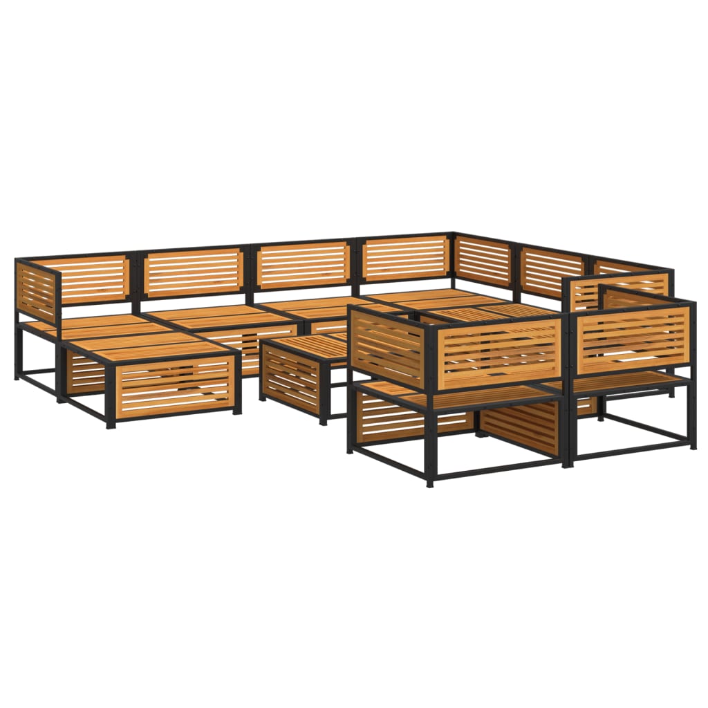 Set Divani da Giardino 10pz con Cuscini Legno Massello Acacia 3214923