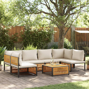 vidaXL Set Divano da Giardino 7 pz con Cuscini Legno Massello Acacia
