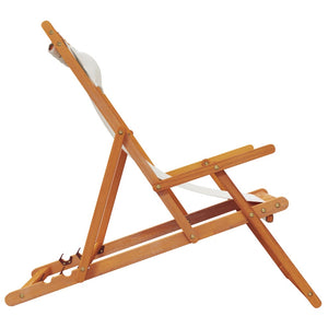 Sedie da Spiaggia Pieghevoli 2 pz Crema in Tessuto 3214484