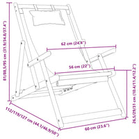 Sedie da Spiaggia Pieghevoli 2 pz Crema in Tessuto