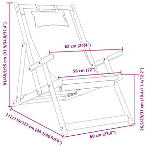 Sedie da Spiaggia Pieghevoli 2 pz Crema in Tessuto