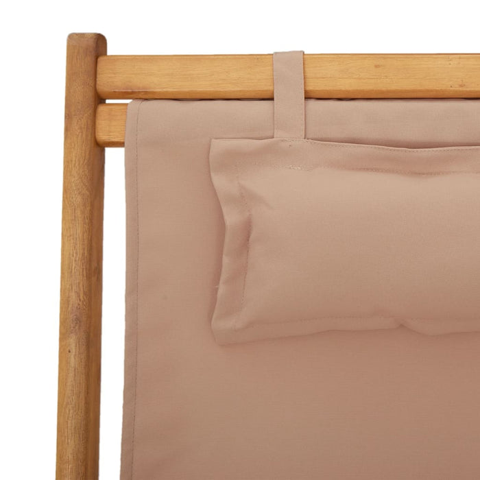 Sedie da Spiaggia Pieghevoli 2 pz Tortora in Tessuto e Legno 3214488