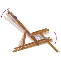 Sedie da Spiaggia Pieghevoli 2 pz Blu e Bianco Tessuto e Legno 3214490