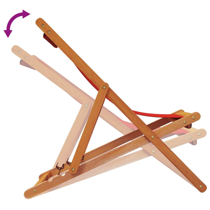 vidaXL Sedie da Spiaggia Pieghevoli 2 pz in Tessuto Rosso