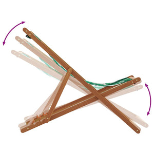 vidaXL Sedie da Spiaggia Pieghevoli 2 pz Motivo Foglie Tessuto e Legno