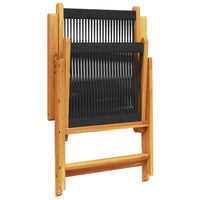 Sedie da Giardino Reclinabili 6pz Nere Legno Massello di Acacia 3214530