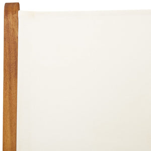 Sedie da Giardino Reclinabili 6pz Bianco Crema Tessuto e Legno 3214539