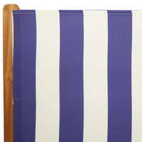 Sedie da Giardino Reclinabili 4 pz Blu e Bianco Tessuto e Legno 3214553