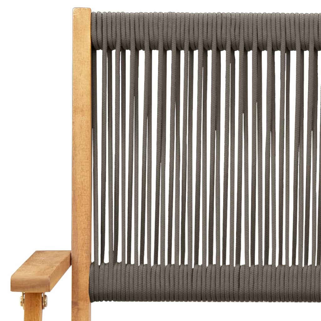 Sedie da Giardino Pieghevoli 4pz Grigie Legno Massello Acacia