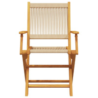 Sedie da Giardino Pieghevoli 8pz Beige Legno Massello di Acacia 3214573