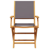 Sedie Giardino Pieghevoli 6pz Antracite Tessuto Legno Massello 3214578