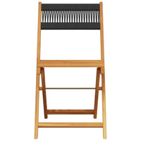 Sedie da Giardino Pieghevoli 4pz Nere Legno Massello di Acacia