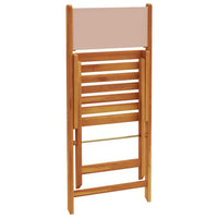 Sedie Giardino Pieghevoli 8pz Tortora Tessuto e Legno Massello