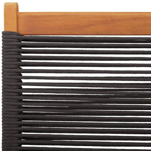 Sedie da Giardino Pieghevoli 4pz Nere Legno Massello di Acacia