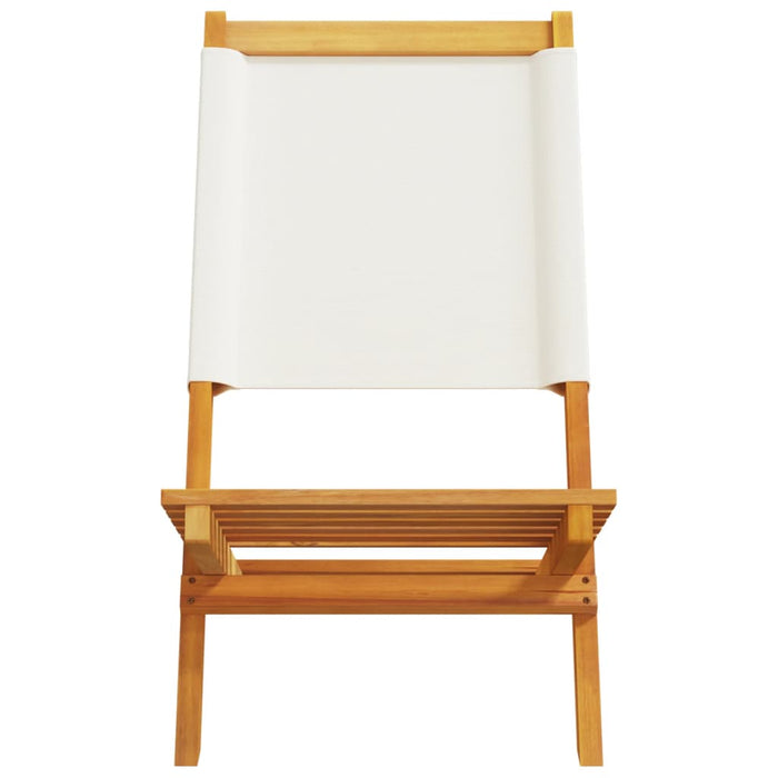 Sedie da Giardino Pieghevoli 4pz Bianco Crema Tessuto e Legno 3214637