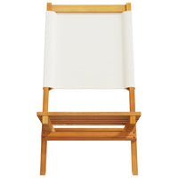 Sedie da Giardino Pieghevoli 4pz Bianco Crema Tessuto e Legno 3214637