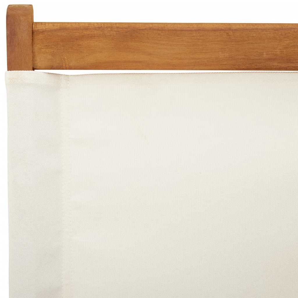 Sedie da Giardino Pieghevoli 4pz Bianco Crema Tessuto e Legno 3214637