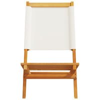 Sedie da Giardino Pieghevoli 6pz Bianco Crema Tessuto e Legno 3214638