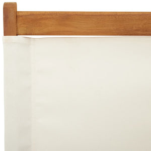 Sedie da Giardino Pieghevoli 6pz Bianco Crema Tessuto e Legno