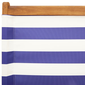 Sedie da Giardino Pieghevoli 4pz Blu e Bianco Tessuto e Legno 3214652