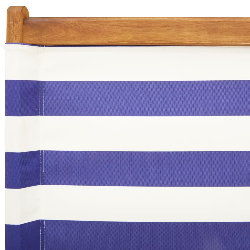 Sedie da Giardino Pieghevoli 8pz Blu e Bianco Tessuto e Legno 3214654